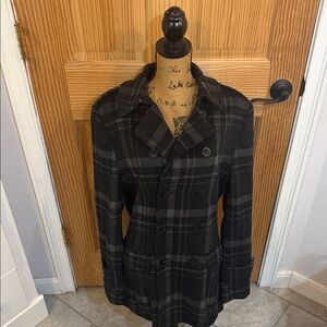 Stylish Black and Gray Men's Trench Coat